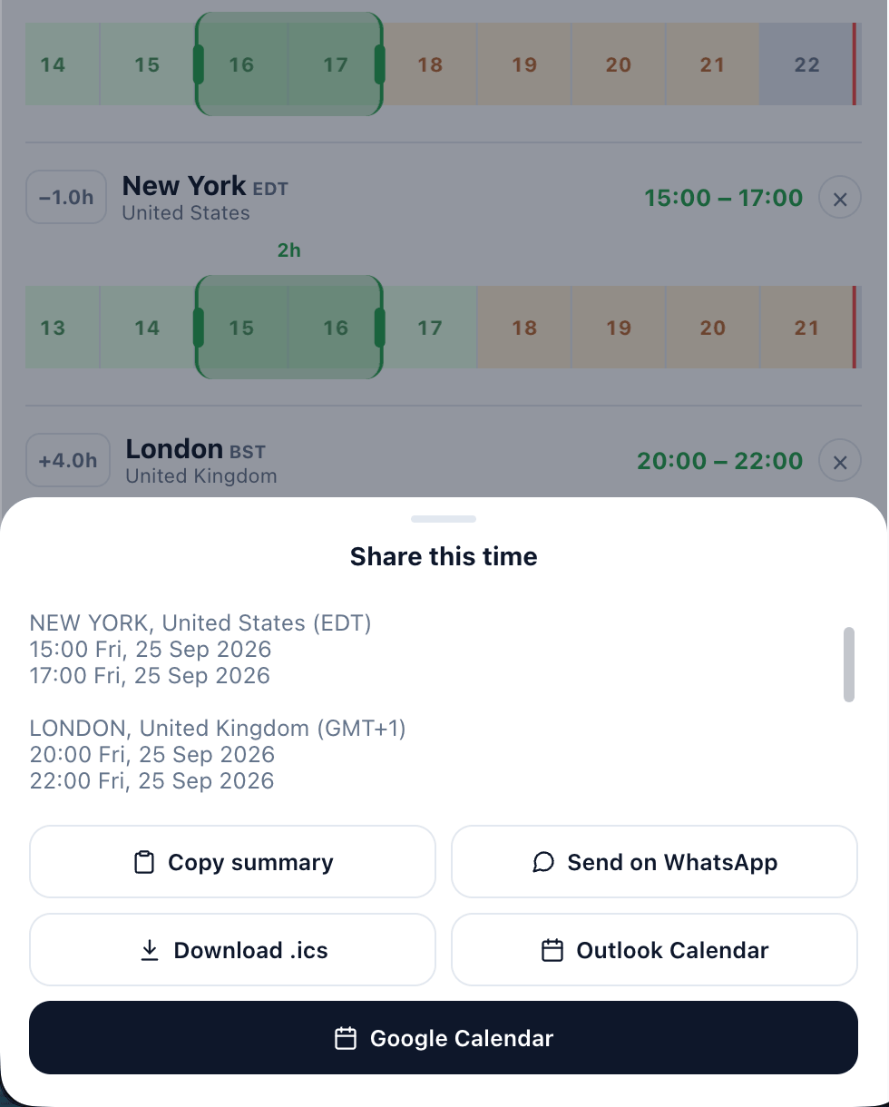 One-Tap Calendar Sharing